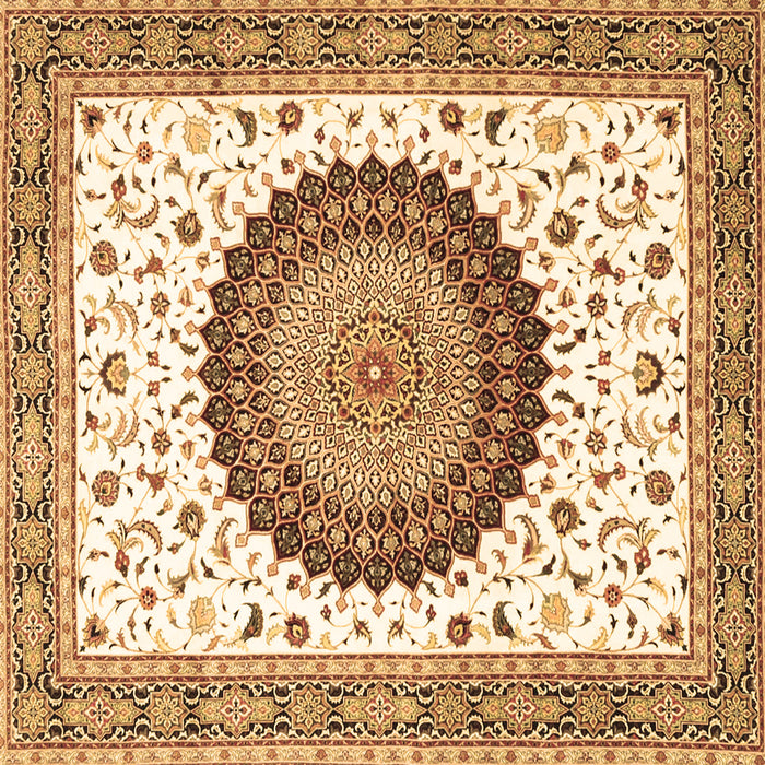 Square Medallion Brown Traditional Rug, tr4672brn