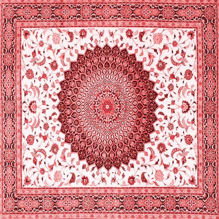 Machine Washable Medallion Red Traditional Rug, wshtr4672red