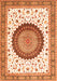 Serging Thickness of Machine Washable Medallion Orange Traditional Area Rugs, wshtr4672org