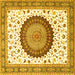 Square Medallion Yellow Traditional Rug, tr4672yw