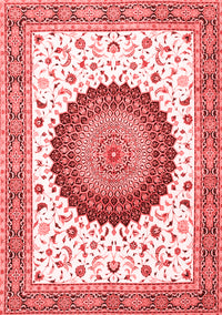 Medallion Red Traditional Rug, tr4672red