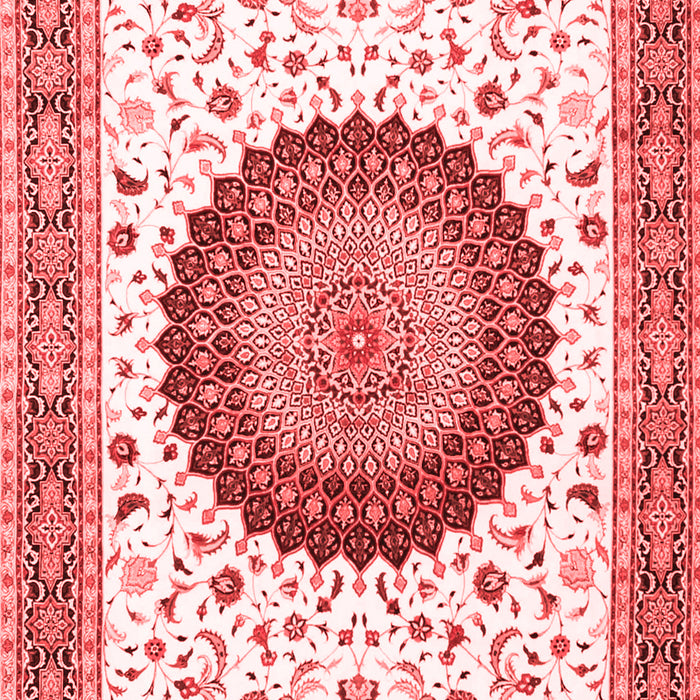 Machine Washable Medallion Red Traditional Rug, wshtr4672red