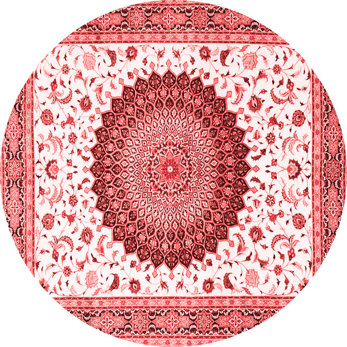 Machine Washable Medallion Red Traditional Rug, wshtr4672red