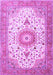 Machine Washable Medallion Purple Traditional Area Rugs, wshtr4673pur