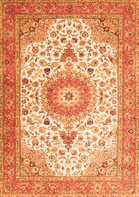 Medallion Orange Traditional Rug, tr4673org