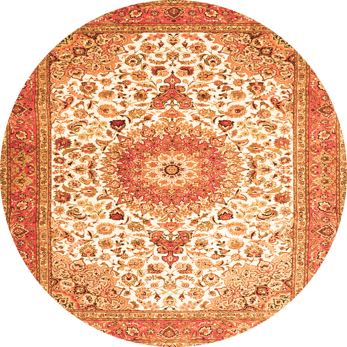 Square Medallion Orange Traditional Rug, tr4673org