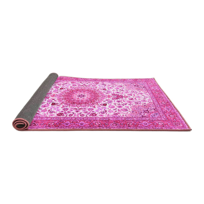 Sideview of Medallion Pink Traditional Rug, tr4673pnk