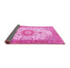 Sideview of Medallion Pink Traditional Rug, tr4673pnk