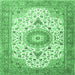 Square Medallion Emerald Green Traditional Rug, tr4673emgrn