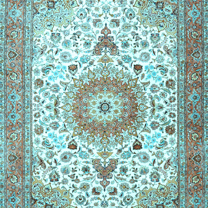 Medallion Light Blue Traditional Rug, tr4673lblu