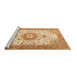 Sideview of Machine Washable Medallion Brown Traditional Rug, wshtr4673brn