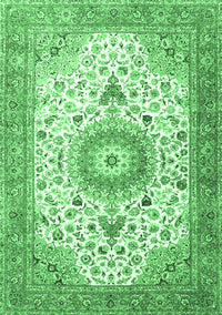 Medallion Emerald Green Traditional Rug, tr4673emgrn