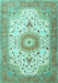 Medallion Turquoise Traditional Rug, tr4673turq