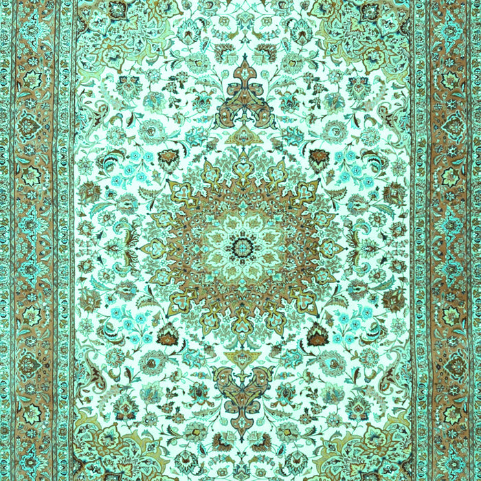 Medallion Turquoise Traditional Rug, tr4673turq