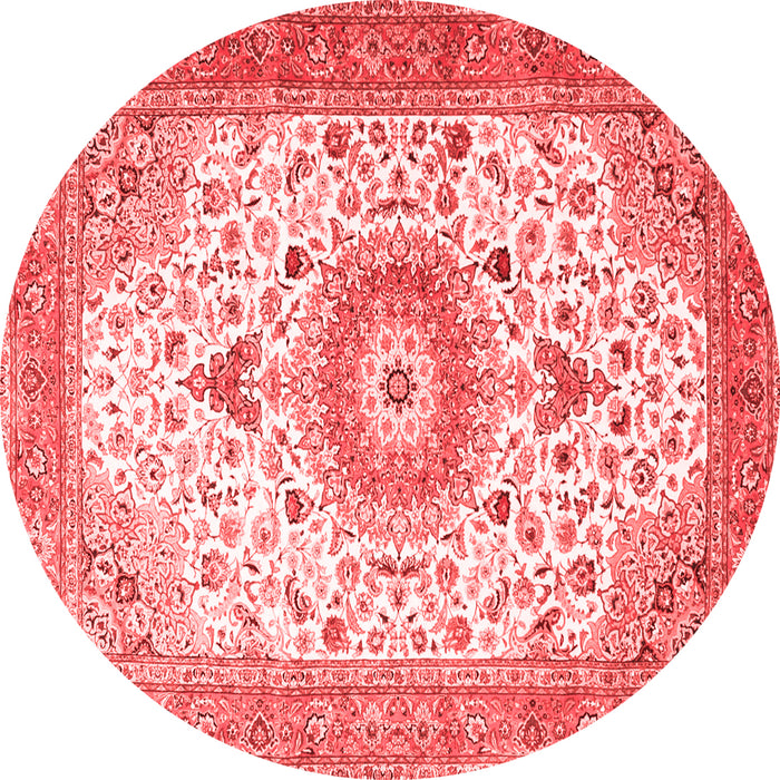 Machine Washable Medallion Red Traditional Rug, wshtr4673red