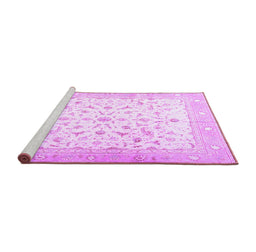 Sideview of Machine Washable Persian Purple Traditional Area Rugs, wshtr4674pur