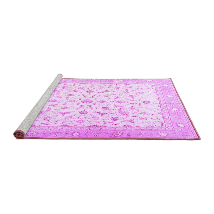 Sideview of Machine Washable Persian Purple Traditional Area Rugs, wshtr4674pur