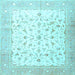 Square Machine Washable Persian Light Blue Traditional Rug, wshtr4674lblu