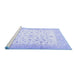Sideview of Machine Washable Persian Blue Traditional Rug, wshtr4674blu