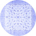 Round Persian Blue Traditional Rug, tr4674blu