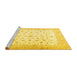 Sideview of Machine Washable Persian Yellow Traditional Rug, wshtr4674yw