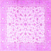 Square Machine Washable Persian Purple Traditional Area Rugs, wshtr4674pur