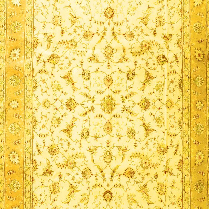 Machine Washable Persian Yellow Traditional Rug, wshtr4674yw