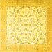 Square Persian Yellow Traditional Rug, tr4674yw