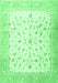 Machine Washable Persian Emerald Green Traditional Area Rugs, wshtr4674emgrn