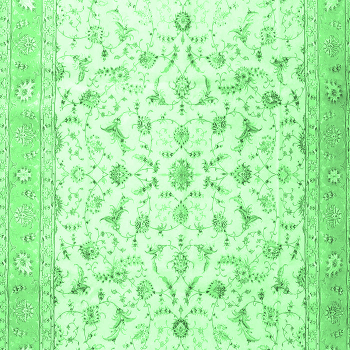 Machine Washable Persian Emerald Green Traditional Area Rugs, wshtr4674emgrn