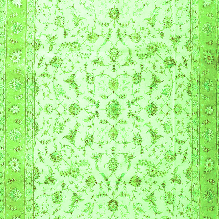 Serging Thickness of Machine Washable Persian Green Traditional Area Rugs, wshtr4674grn