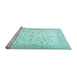 Sideview of Machine Washable Persian Light Blue Traditional Rug, wshtr4674lblu