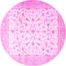 Round Persian Pink Traditional Rug, tr4674pnk