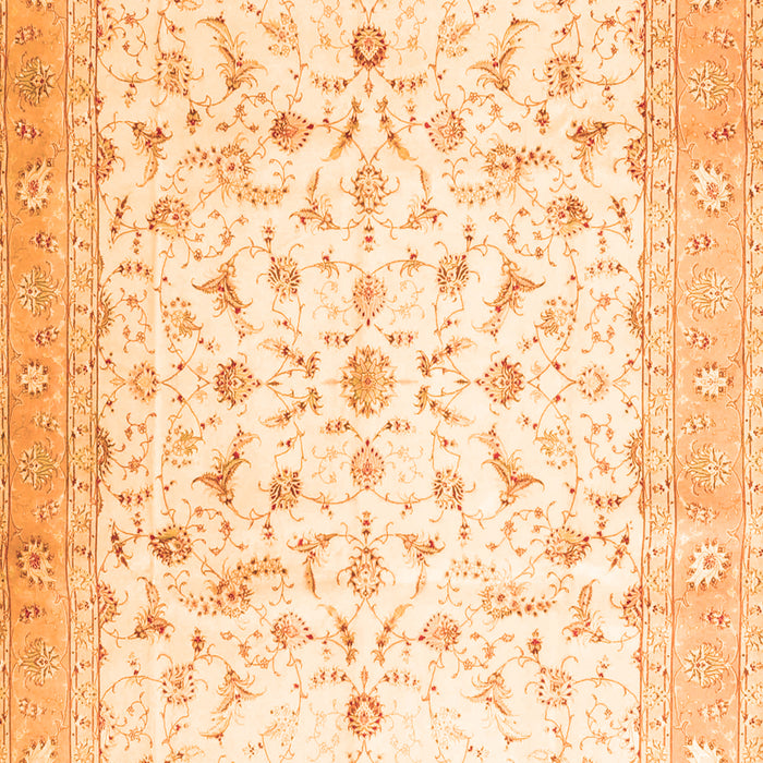 Serging Thickness of Machine Washable Persian Orange Traditional Area Rugs, wshtr4674org