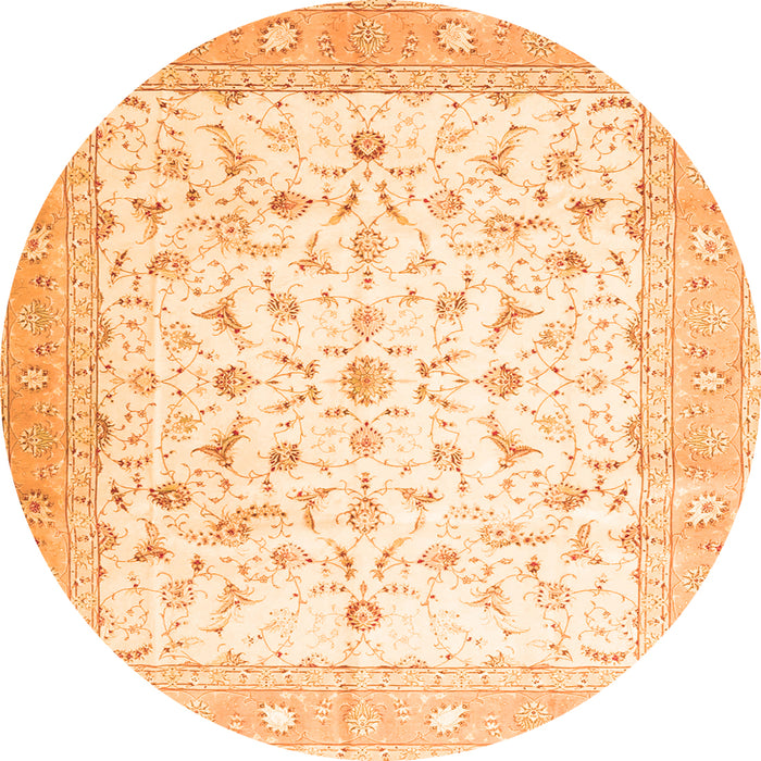 Machine Washable Persian Orange Traditional Area Rugs, wshtr4674org