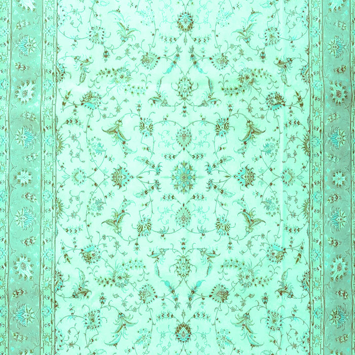 Machine Washable Persian Turquoise Traditional Area Rugs, wshtr4674turq