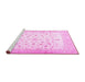 Sideview of Machine Washable Persian Pink Traditional Rug, wshtr4674pnk