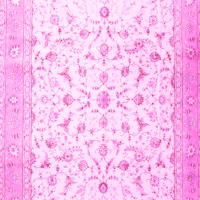 Machine Washable Persian Pink Traditional Rug, wshtr4674pnk