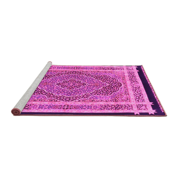 Sideview of Machine Washable Persian Pink Traditional Rug, wshtr4675pnk
