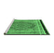 Sideview of Machine Washable Persian Emerald Green Traditional Area Rugs, wshtr4675emgrn