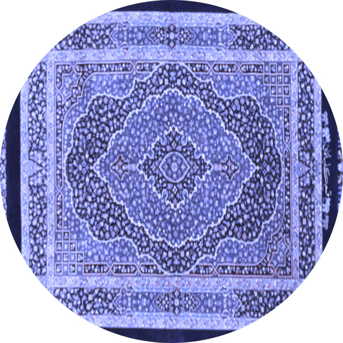 Round Persian Blue Traditional Rug, tr4675blu
