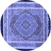 Round Persian Blue Traditional Rug, tr4675blu