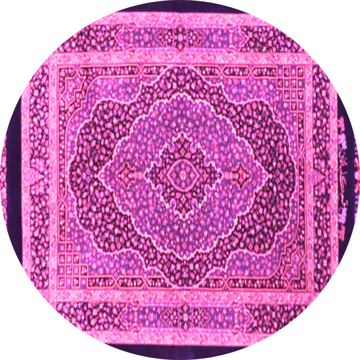 Round Persian Pink Traditional Rug, tr4675pnk