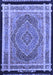 Machine Washable Persian Blue Traditional Rug, wshtr4675blu