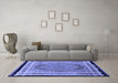 Machine Washable Persian Blue Traditional Rug in a Living Room, wshtr4675blu