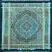 Square Machine Washable Persian Light Blue Traditional Rug, wshtr4675lblu