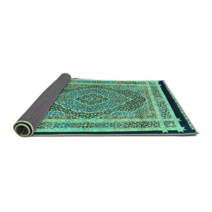 Sideview of Persian Turquoise Traditional Rug, tr4675turq