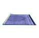 Sideview of Machine Washable Persian Blue Traditional Rug, wshtr4675blu