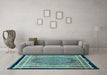 Machine Washable Persian Light Blue Traditional Rug in a Living Room, wshtr4675lblu