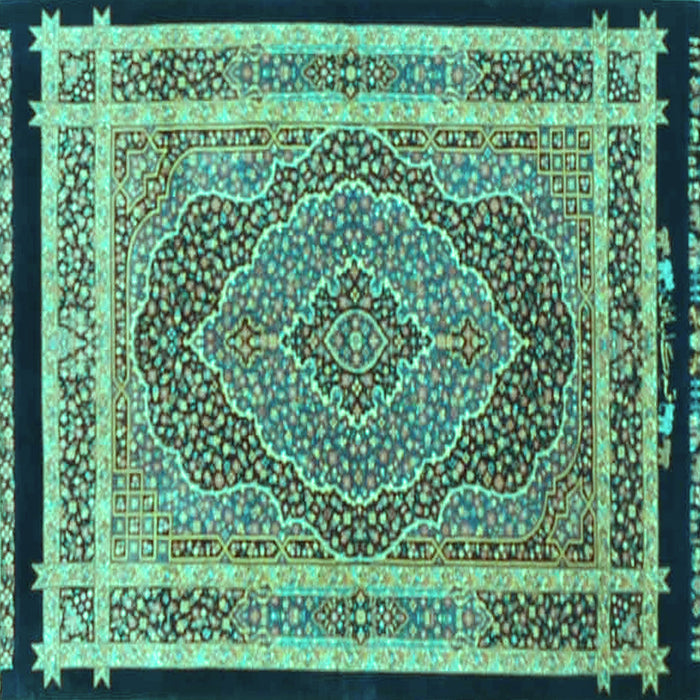 Square Persian Turquoise Traditional Rug, tr4675turq